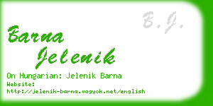 barna jelenik business card